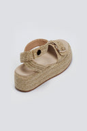Σανδάλια flatforms ψάθινα Mariella Fabiani 2512/05 - Μπεζ - thefashionproject.gr - Mariella Fabiani
