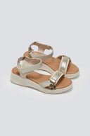 Σανδάλια flatforms σε συνδυασμό υλικών MARIAMARE - Μπεζ - thefashionproject.gr - MARIAMARE