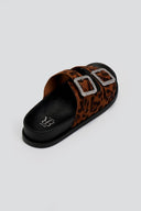 Σανδάλια flatforms suede με print και στρας ERYNN - Leopard - thefashionproject.gr - ERYNN