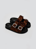 Σανδάλια flatforms suede με print και στρας ERYNN - Leopard - thefashionproject.gr - ERYNN