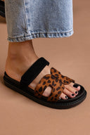 Σανδάλια flatforms suede με velcro ERYNN - Leopard - thefashionproject.gr - ERYNN