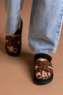 Σανδάλια flatforms suede με velcro ERYNN - Leopard - thefashionproject.gr - ERYNN