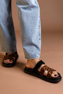 Σανδάλια flatforms suede με velcro ERYNN - Leopard - thefashionproject.gr - ERYNN