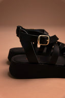 Σανδάλια flatforms Tfp - Μαύρο - thefashionproject.gr - TFP