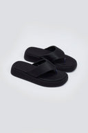Σανδάλια flatforms υφασμάτινα - Μαύρο - thefashionproject.gr - Bellucci