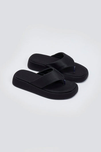 Σανδάλια flatforms υφασμάτινα - Μαύρο - thefashionproject.gr - Bellucci