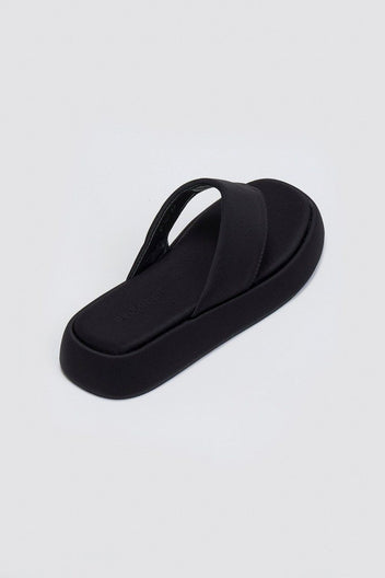 Σανδάλια flatforms υφασμάτινα - Μαύρο - thefashionproject.gr - Bellucci