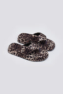 Σανδάλια flatforms υφασμάτινα με print - Leopard - thefashionproject.gr - Bellucci