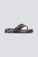 Σανδάλια flatforms υφασμάτινα με print - Leopard - thefashionproject.gr - Bellucci