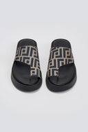 Σανδάλια flatforms υφασμάτινα με print Tfp - Τάουπε - thefashionproject.gr - TFP