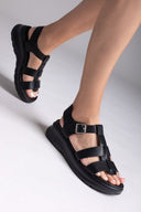 Σανδάλια gladiator με sporty σόλα - Μαύρο - thefashionproject.gr - La Coquette