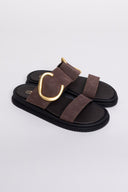 Σανδάλια καστόρινα Estil - Καφέ - thefashionproject.gr - Estil
