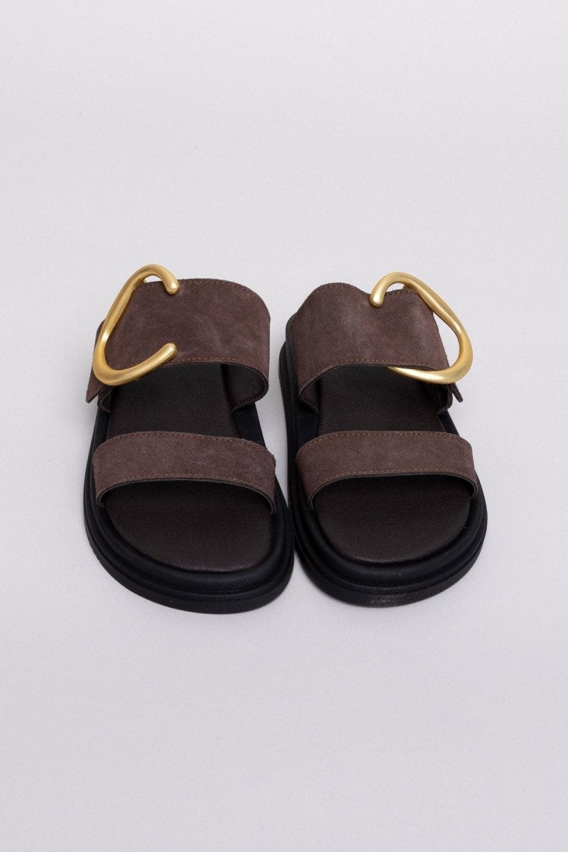 Σανδάλια καστόρινα Estil - Καφέ - thefashionproject.gr - Estil
