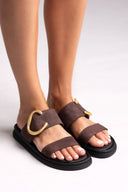 Σανδάλια καστόρινα Estil - Καφέ - thefashionproject.gr - Estil