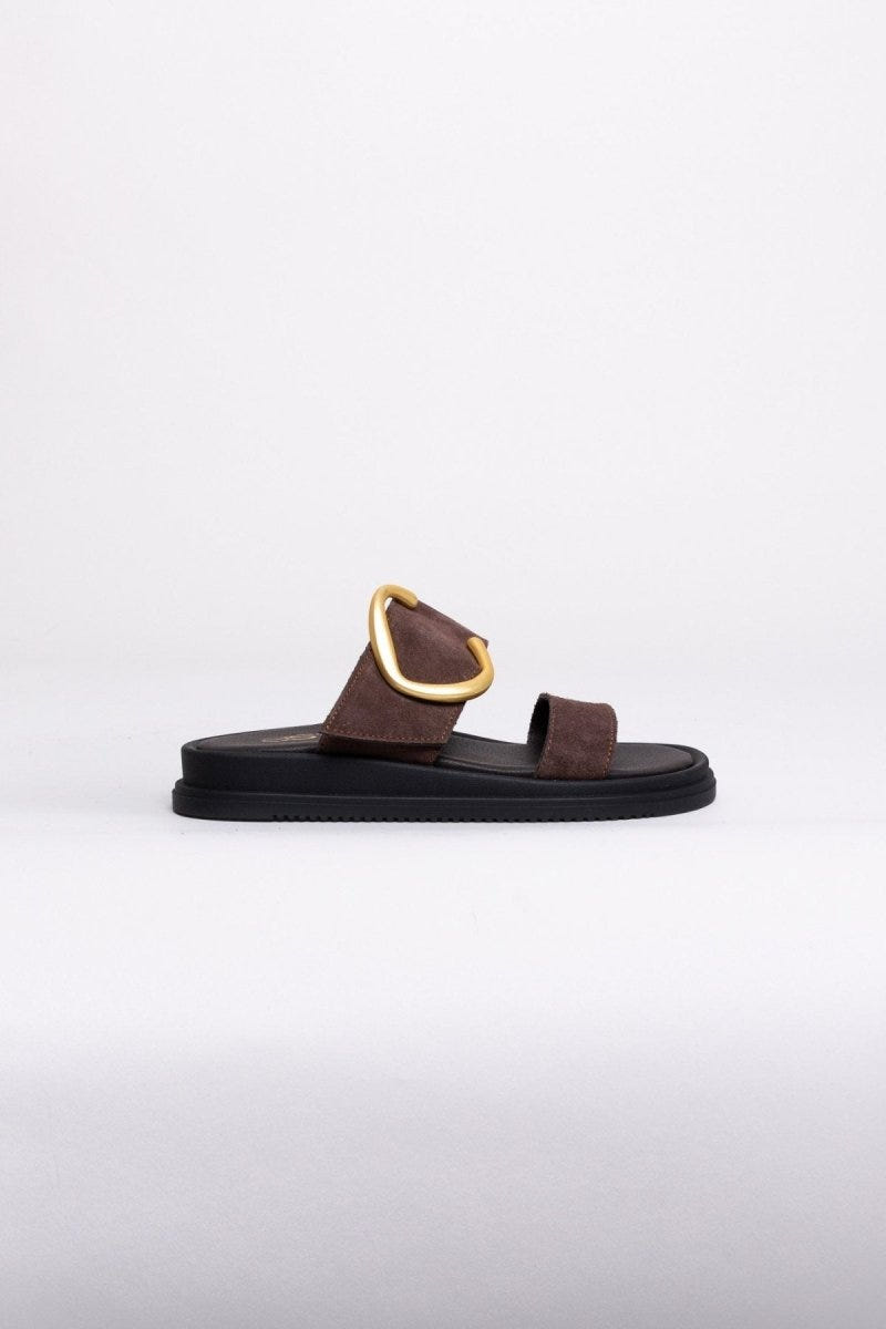 Σανδάλια καστόρινα Estil - Καφέ - thefashionproject.gr - Estil