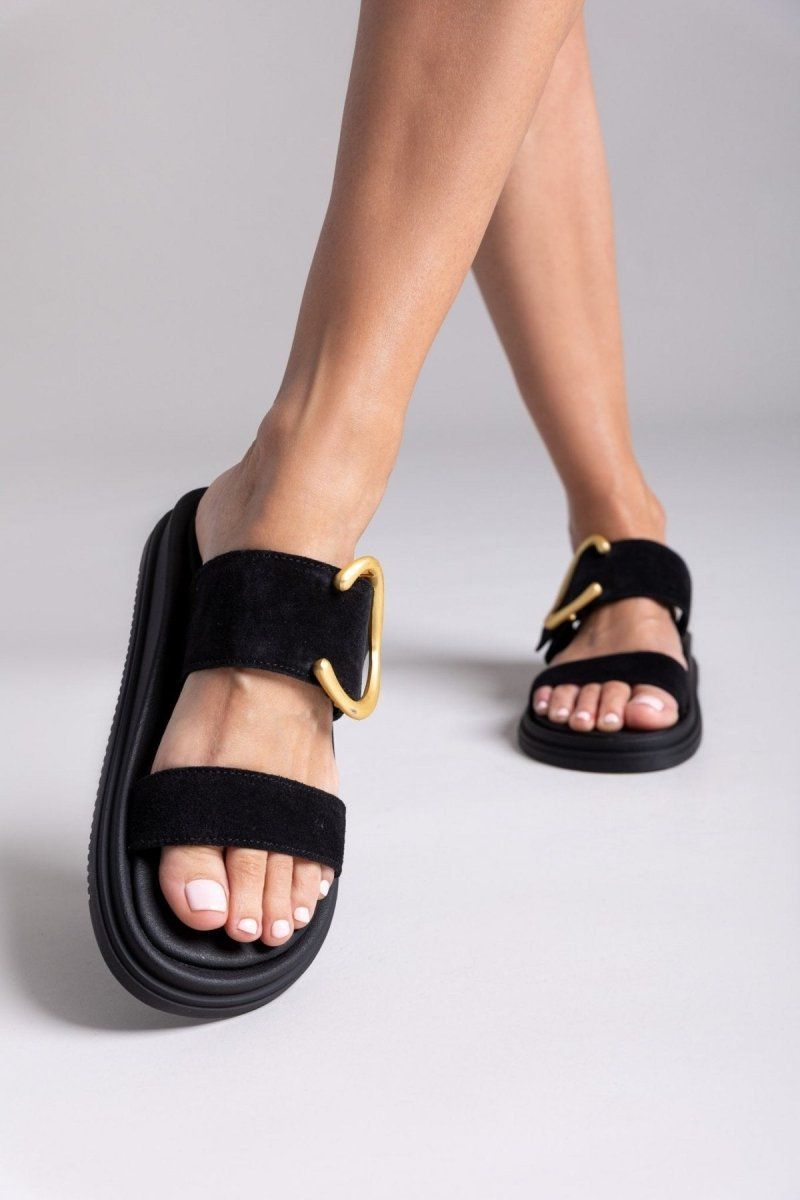 Σανδάλια καστόρινα Estil - Μαύρο - thefashionproject.gr - Estil