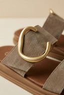 Suede Sandals - Taupe
