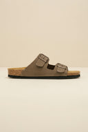 Leather Anatomical Sandals - Khaki