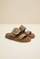 Suede Sandals - Taupe