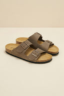 Leather Anatomical Sandals - Khaki