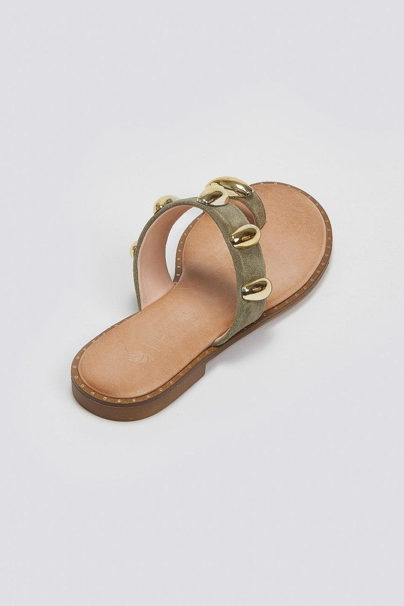 Σανδάλια καστόρινα Iris Sandals - Λαδί - thefashionproject.gr - IRIS