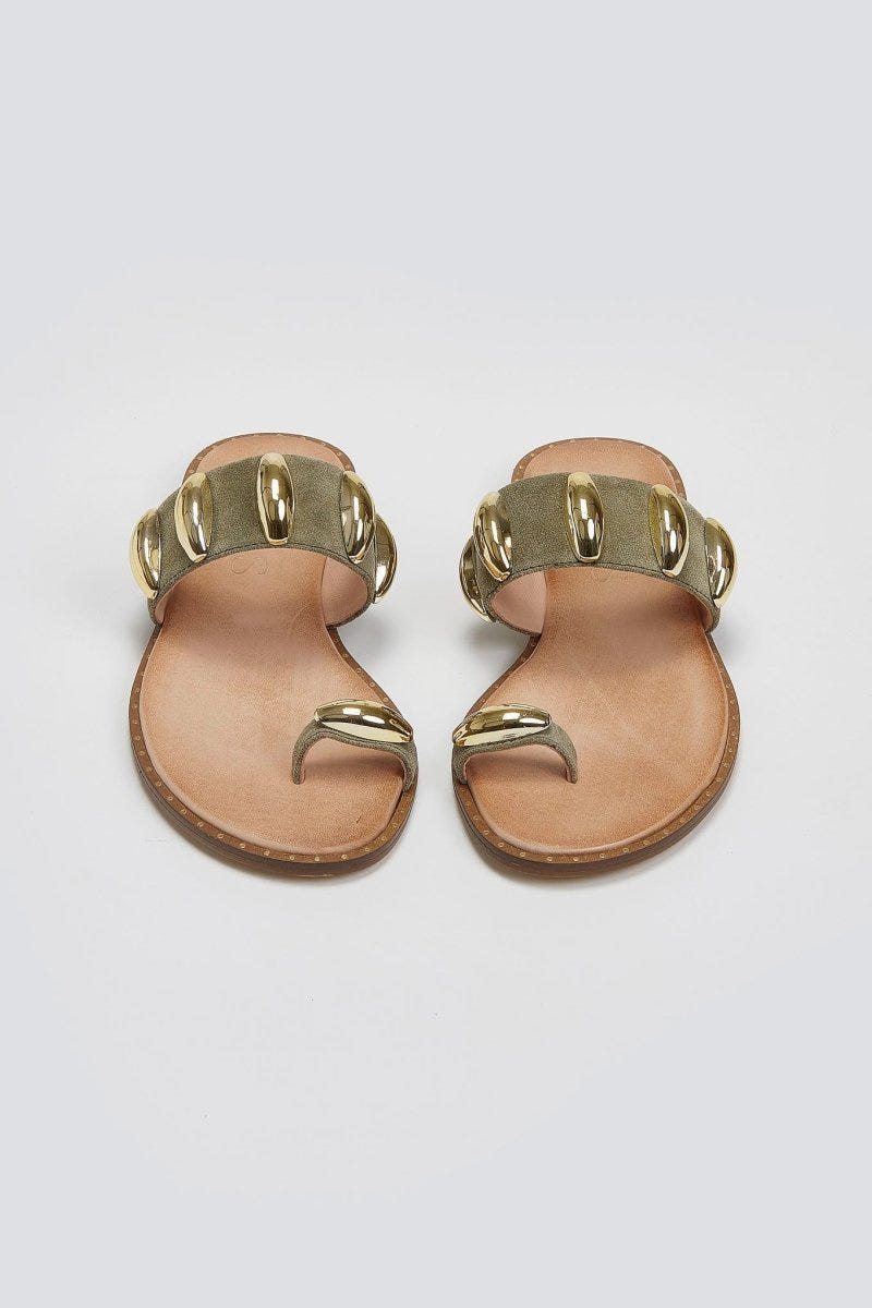 Σανδάλια καστόρινα Iris Sandals - Λαδί - thefashionproject.gr - IRIS