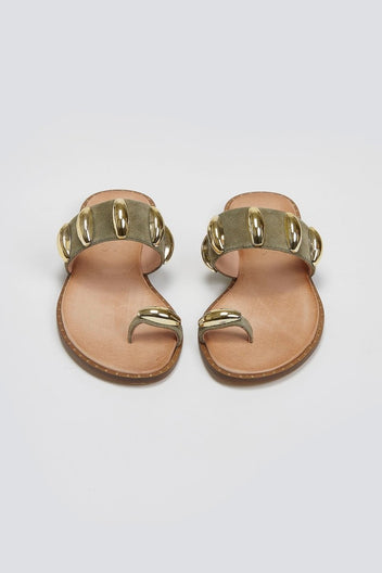 Σανδάλια καστόρινα Iris Sandals - Λαδί - thefashionproject.gr - IRIS