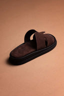 Σανδάλια καστόρινα με ανοίγματα - Καφέ - thefashionproject.gr - Estil