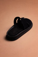 Σανδάλια καστόρινα με ανοίγματα - Μαύρο - thefashionproject.gr - Estil