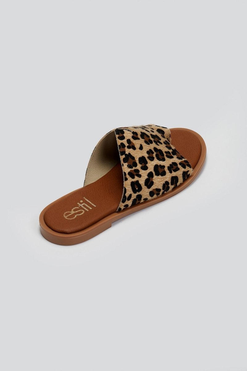 Σανδάλια καστόρινα με ασύμμετρη φάσα Estil - Leopard - thefashionproject.gr - Estil