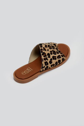 Σανδάλια καστόρινα με ασύμμετρη φάσα Estil - Leopard - thefashionproject.gr - Estil