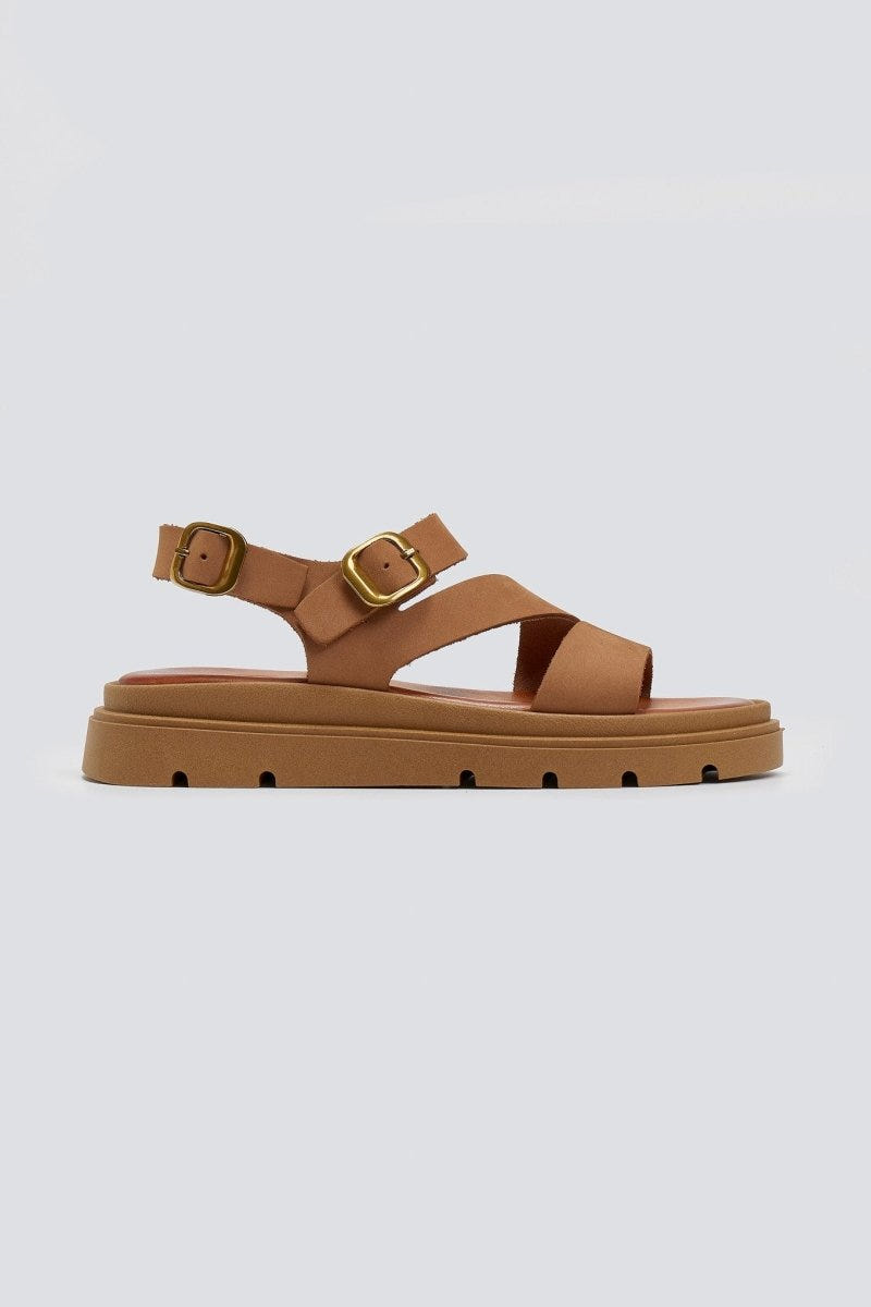 Σανδάλια καστόρινα με δύο τοκάδες Tfp - Ταμπά - thefashionproject.gr - TFP