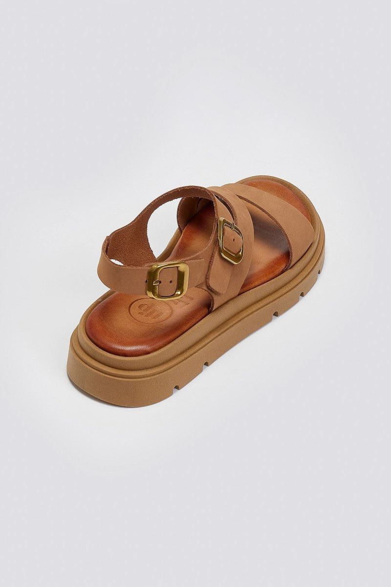 Σανδάλια καστόρινα με δύο τοκάδες Tfp - Ταμπά - thefashionproject.gr - TFP