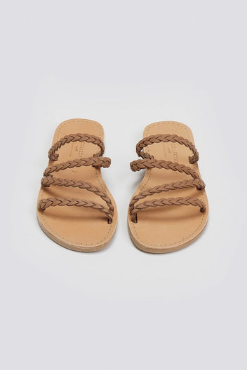Σανδάλια καστόρινα με κοτσιδάκια Tfp - Καφέ - thefashionproject.gr - TFP