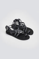 Σανδάλια καστόρινα με lace - up δέσιμο Tfp - Ανθρακί - thefashionproject.gr - TFP
