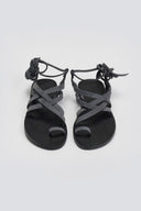 Σανδάλια καστόρινα με lace - up δέσιμο Tfp - Ανθρακί - thefashionproject.gr - TFP