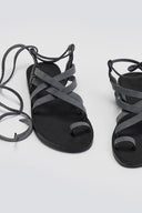 Σανδάλια καστόρινα με lace - up δέσιμο Tfp - Ανθρακί - thefashionproject.gr - TFP