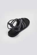 Σανδάλια καστόρινα με lace - up δέσιμο Tfp - Ανθρακί - thefashionproject.gr - TFP
