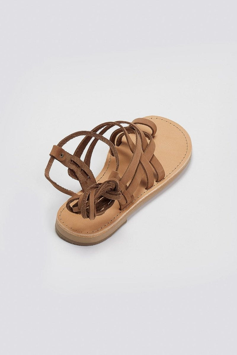 Σανδάλια καστόρινα με lace - up δέσιμο Tfp - Καφέ - thefashionproject.gr - TFP