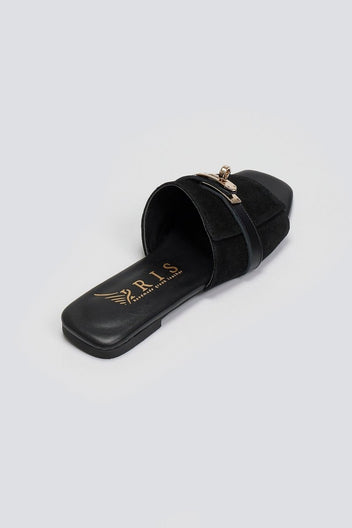 Σανδάλια καστόρινα με λουράκι Iris Sandals - Μαύρο - thefashionproject.gr - IRIS