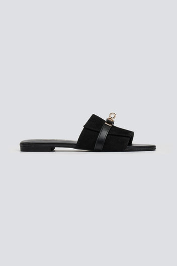 Σανδάλια καστόρινα με λουράκι Iris Sandals - Μαύρο - thefashionproject.gr - IRIS