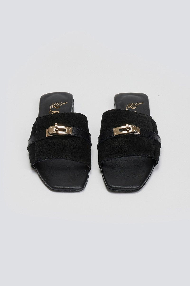 Σανδάλια καστόρινα με λουράκι Iris Sandals - Μαύρο - thefashionproject.gr - IRIS
