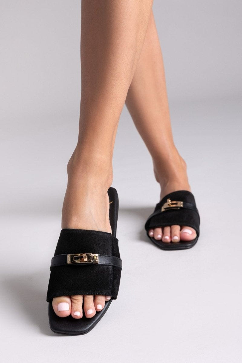 Σανδάλια καστόρινα με λουράκι Iris Sandals - Μαύρο - thefashionproject.gr - IRIS
