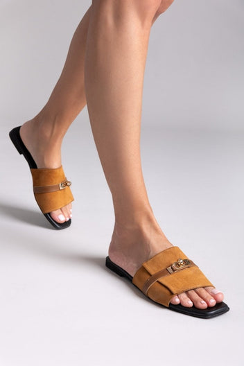 Σανδάλια καστόρινα με λουράκι Iris Sandals - Ταμπά - thefashionproject.gr - IRIS
