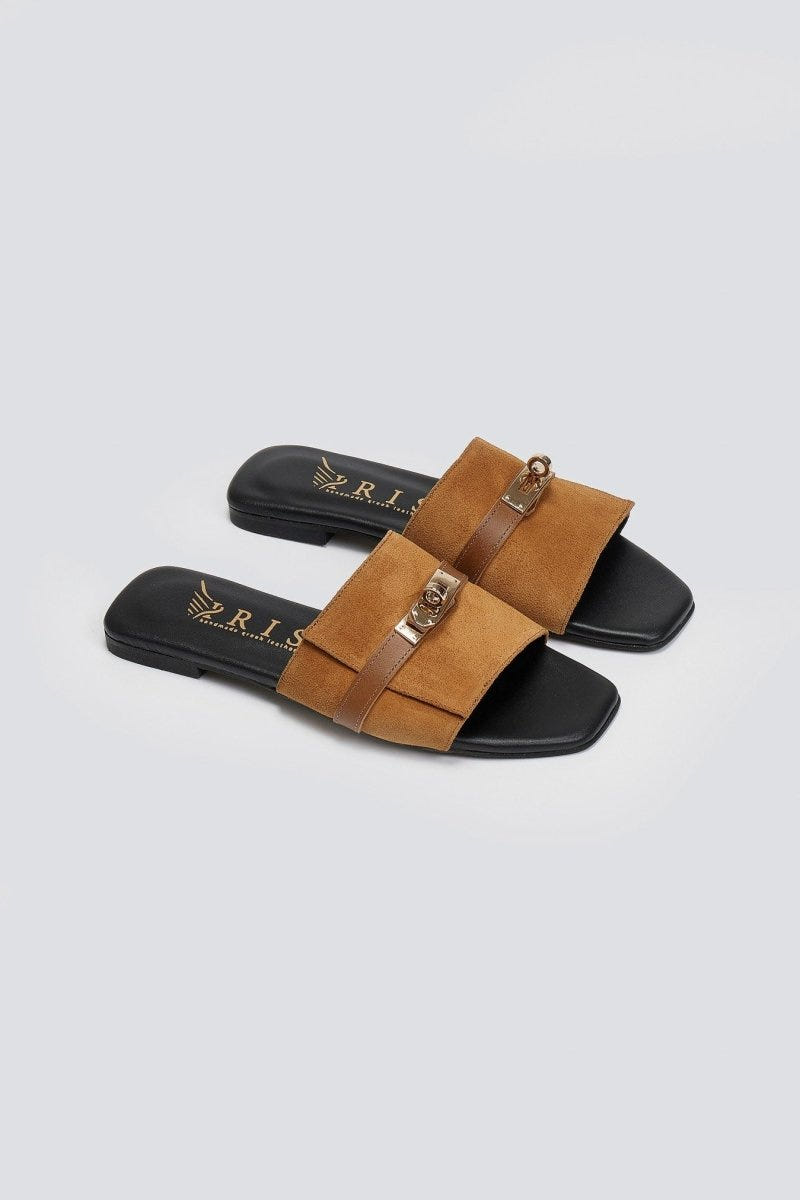 Σανδάλια καστόρινα με λουράκι Iris Sandals - Ταμπά - thefashionproject.gr - IRIS