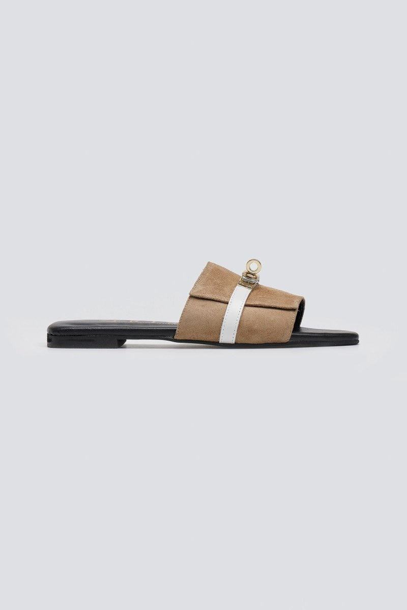 Σανδάλια καστόρινα με λουράκι Iris Sandals - Τάουπε - thefashionproject.gr - IRIS
