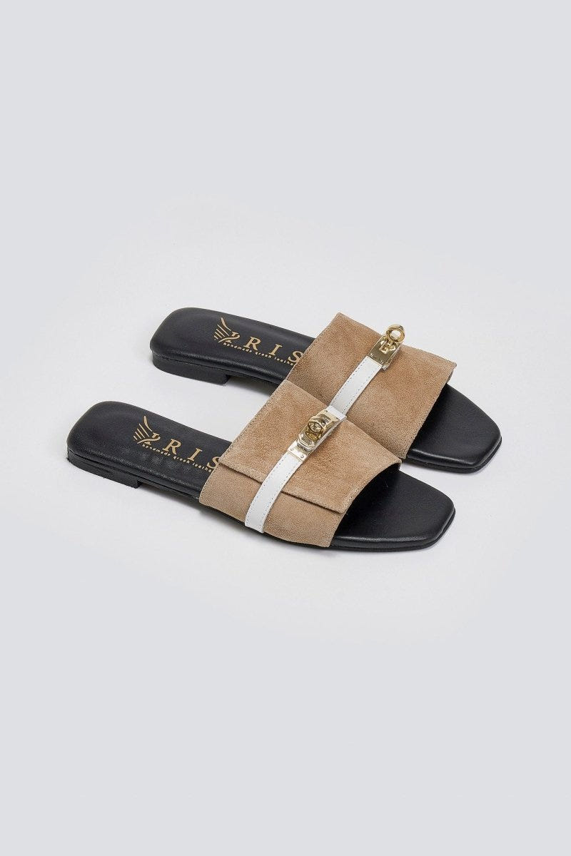 Σανδάλια καστόρινα με λουράκι Iris Sandals - Τάουπε - thefashionproject.gr - IRIS