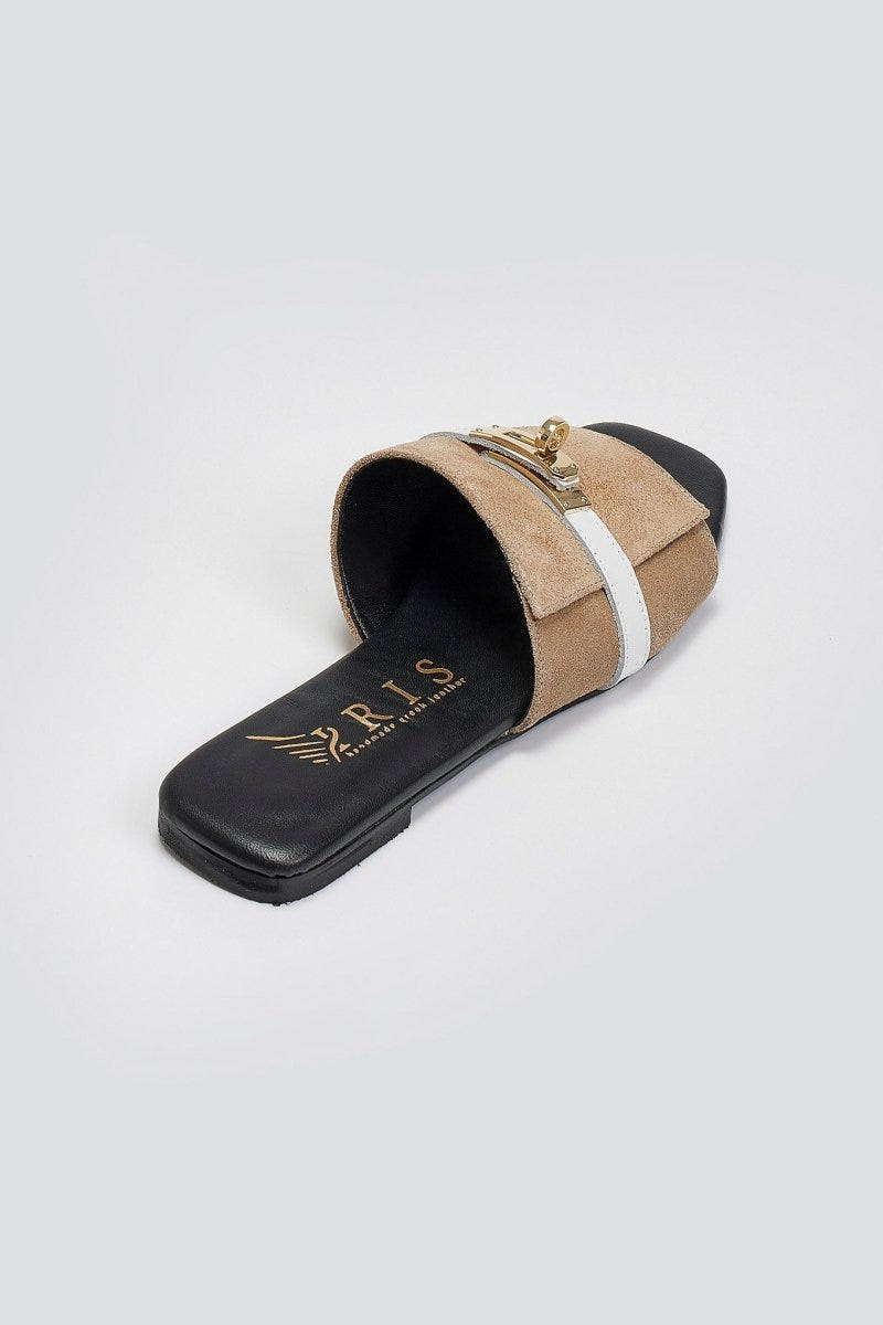 Σανδάλια καστόρινα με λουράκι Iris Sandals - Τάουπε - thefashionproject.gr - IRIS