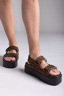 Σανδάλια καστόρινα με print ATENEO - Leopard - thefashionproject.gr - ATENEO