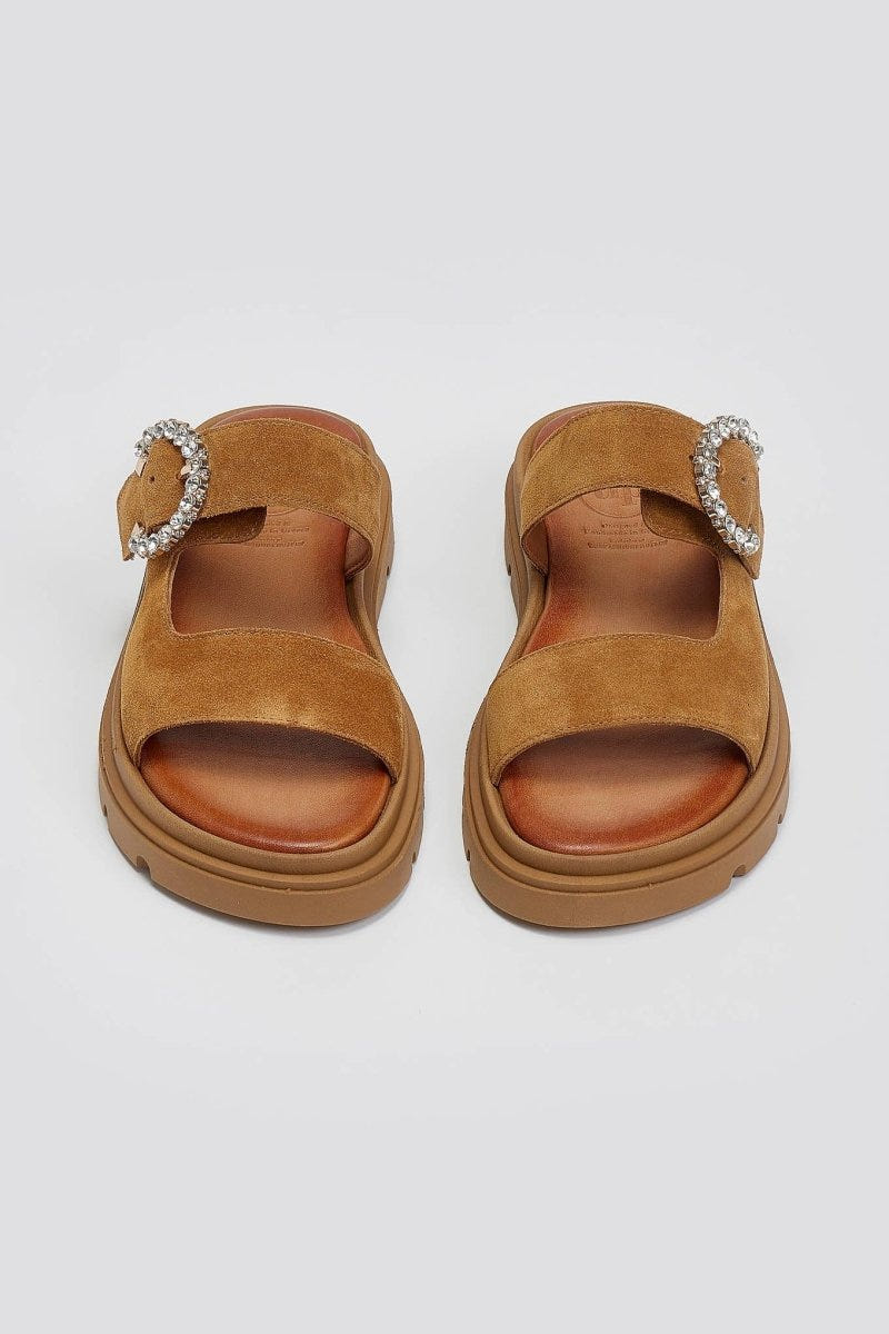 Σανδάλια καστόρινα με στρας τοκά Tfp - Ταμπά - thefashionproject.gr - TFP